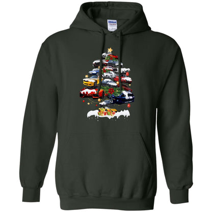 Cars Christmas Tree X-mas Gift Shirt For Mens Or Womens Forest Green