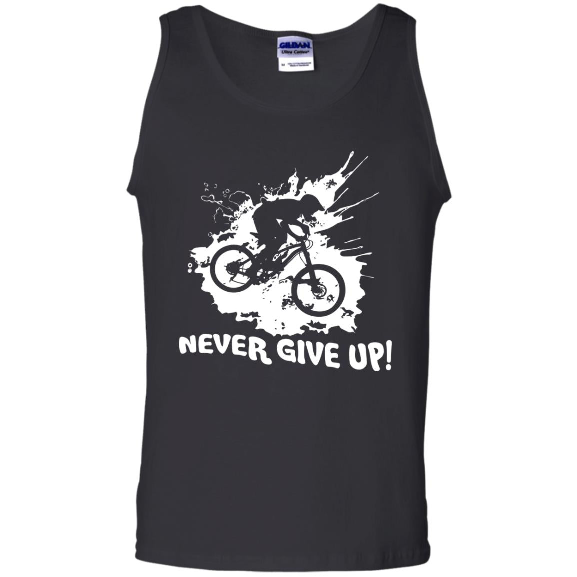 Biker T-shirt Never Give Up Black