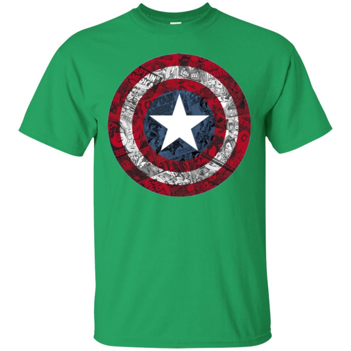 Film T-shirt Captain America Avengers Shield Comic Graphic Irish Green
