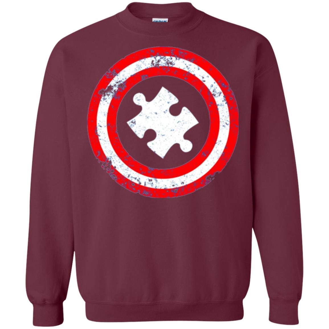 Captain Autism Superhero T-shirt Autism Awareness Maroon