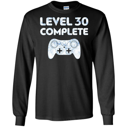 Level 30 Complete Video Gamer 30th Birthday Shirt Black