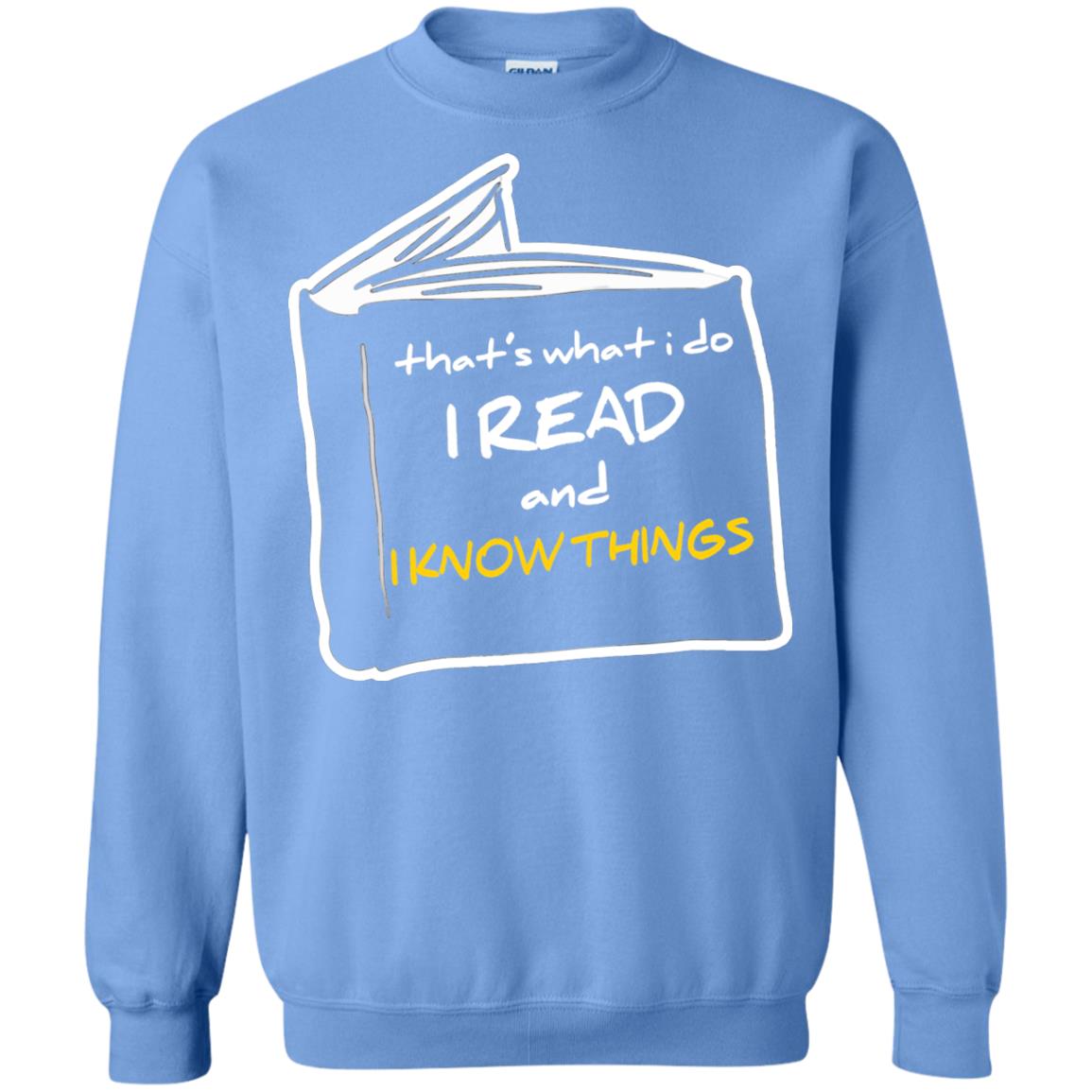 Book Lover T-shirt That's What I Do I Read And I Know Things Carolina Blue