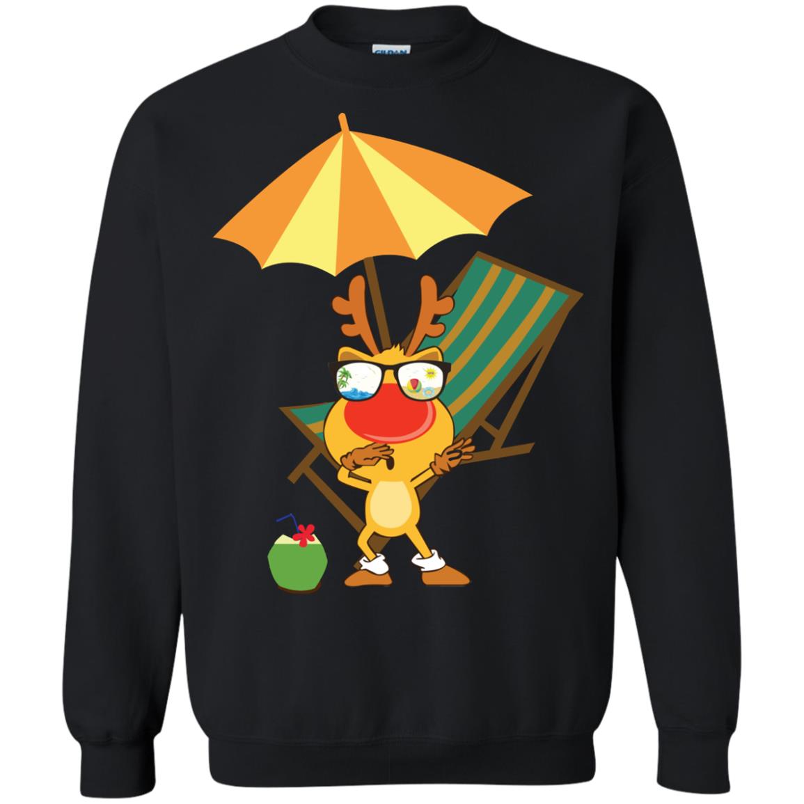 Dabbing Reindeer With Sunglasses Celebrate Xmas In July 2018 Shirt Black