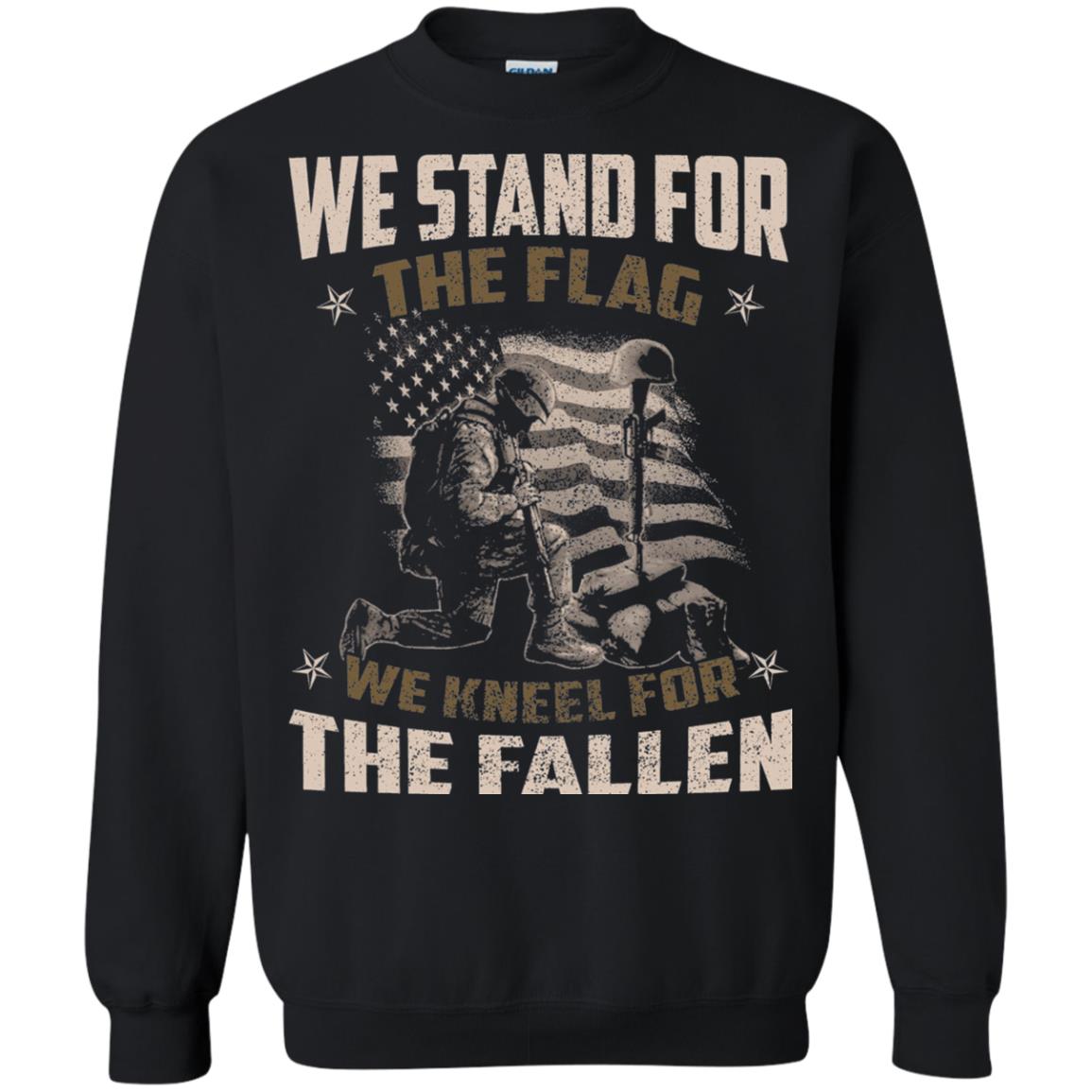 Veteran T-shirt We Stand For The Flag, We Kneel For The Fallen Black