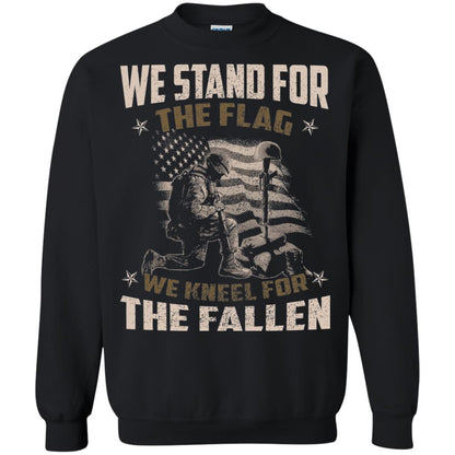 Veteran T-shirt We Stand For The Flag, We Kneel For The Fallen Black