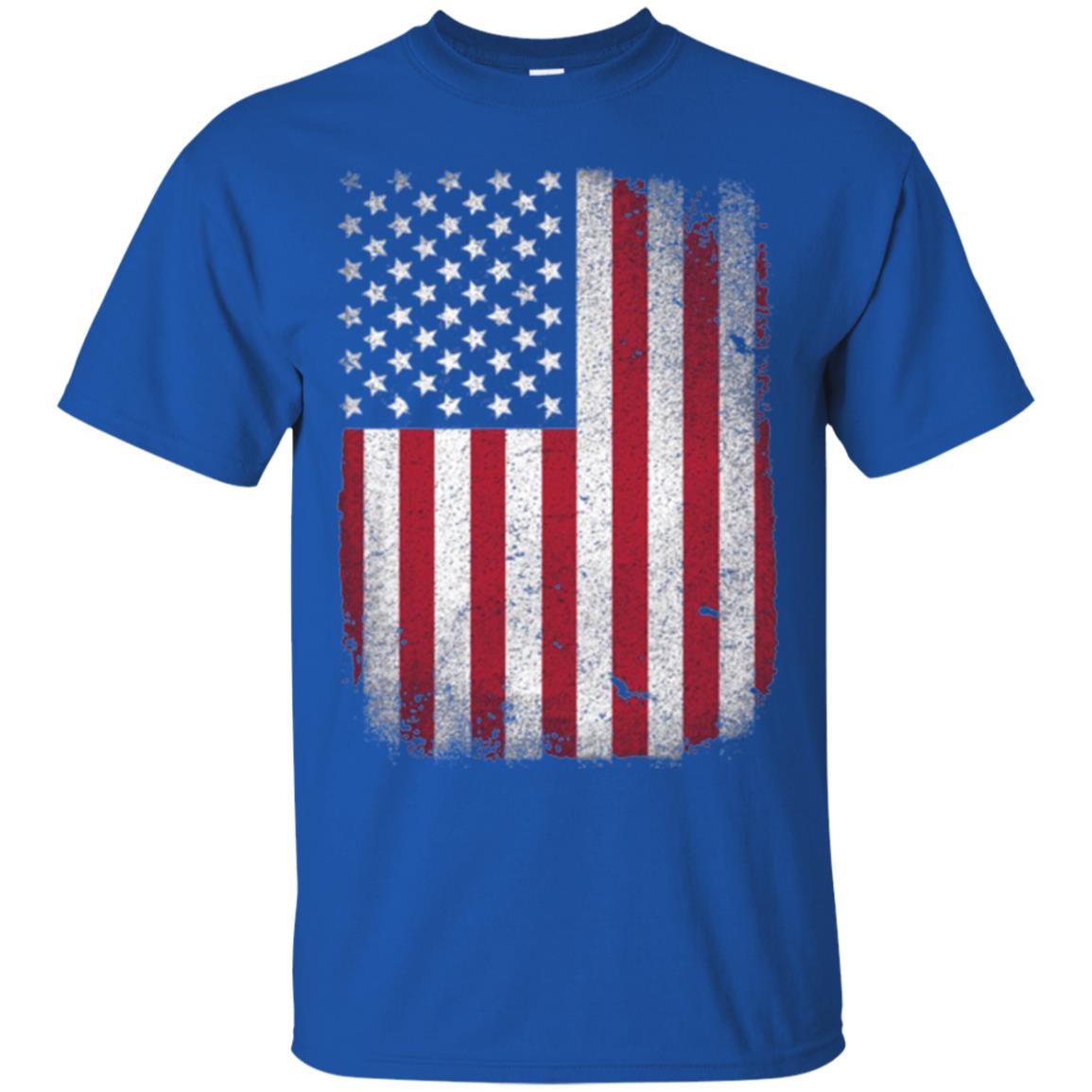 Usa Flag T-shirt 4th July Royal
