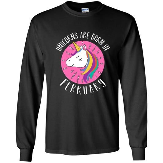 February Birthday T-shirt Unicorns Are Born In February Black