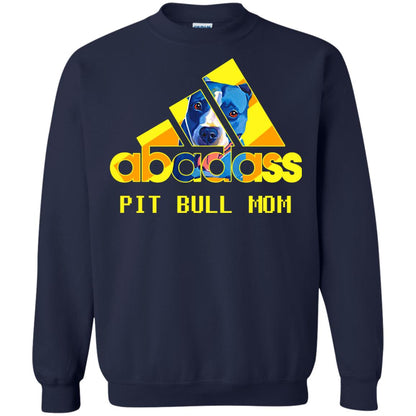 Abadass Pit Bull Mom Mommy Loves Pitbull Shirt Navy