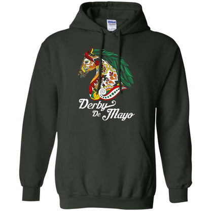 Derby Cinco De Mayo Floral Horse Race T-shirt Forest Green
