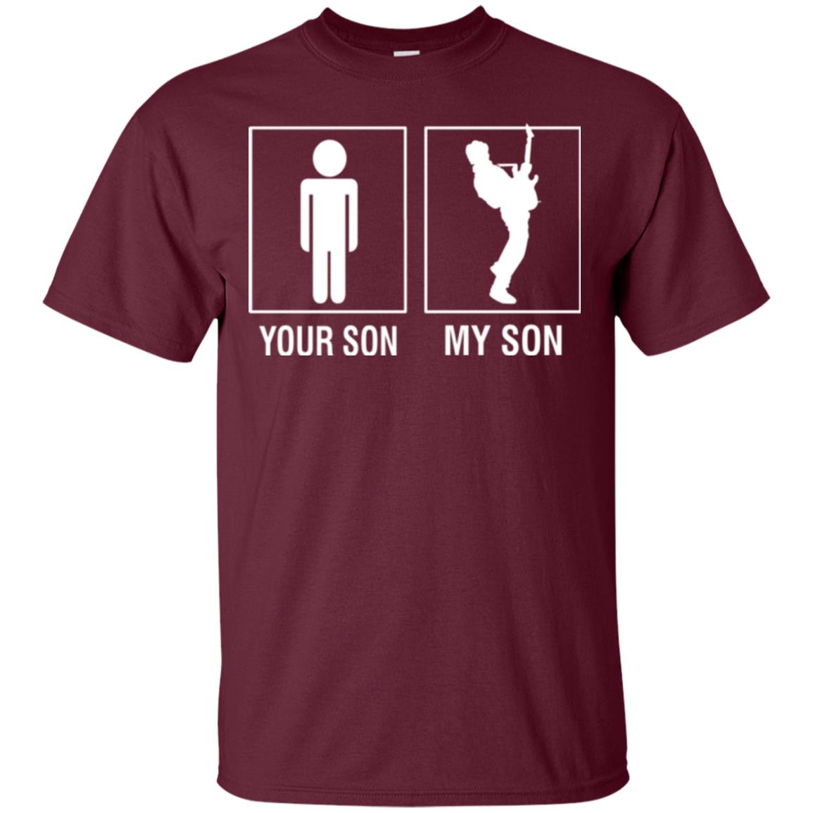 My Son Plays Guitar Daddy Shirt Maroon