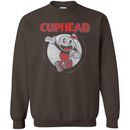 Cuphead T-shirt Cuphead Waving Circle Portrait Dark Chocolate