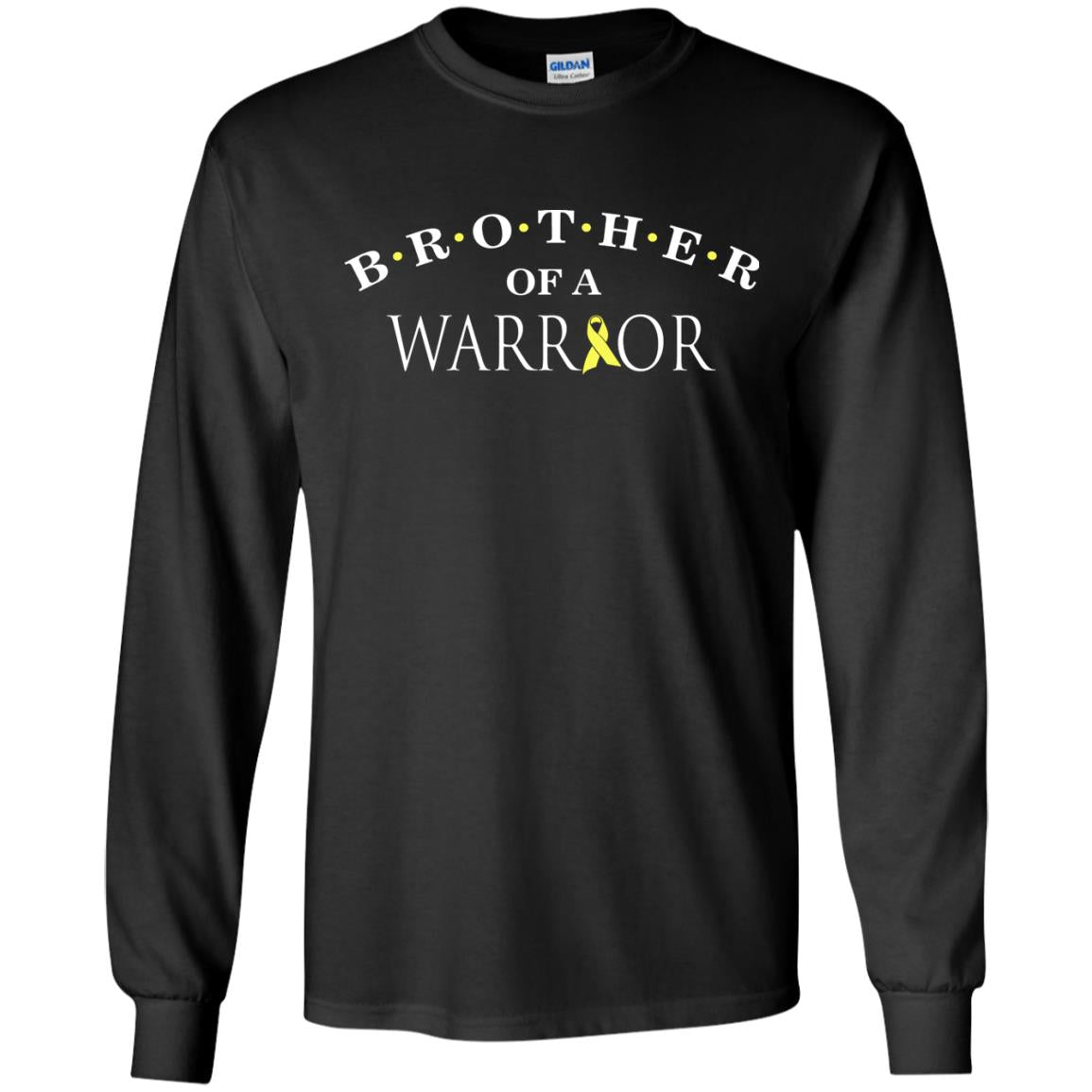 Brother Is A Warrior Childhood Cancer Awareness T-shirt Black