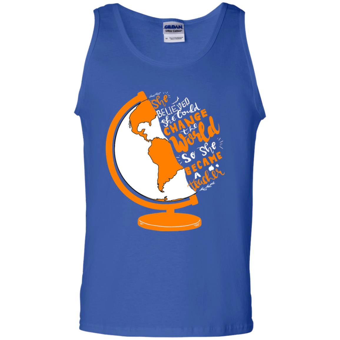 She Believed She Could Change The World So She Became A Teacher Best Quote Shirt Royal