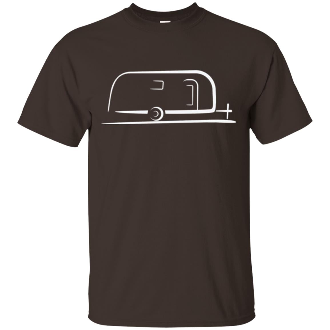 Vintage Airstream Style Streamlined Trailer T-shirt Dark Chocolate