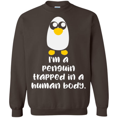 Penguin Lovers T-shirt I_m A Penguin Trapped In A Human Body Dark Chocolate
