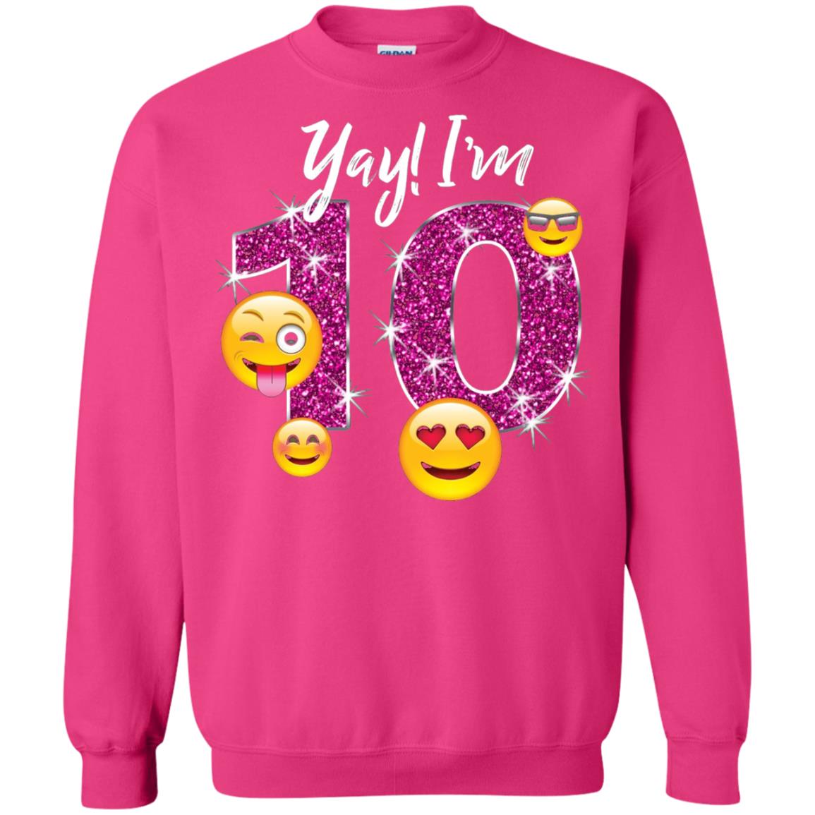 Funny Emoji Birthday 10th Birthday T-shirt Heliconia