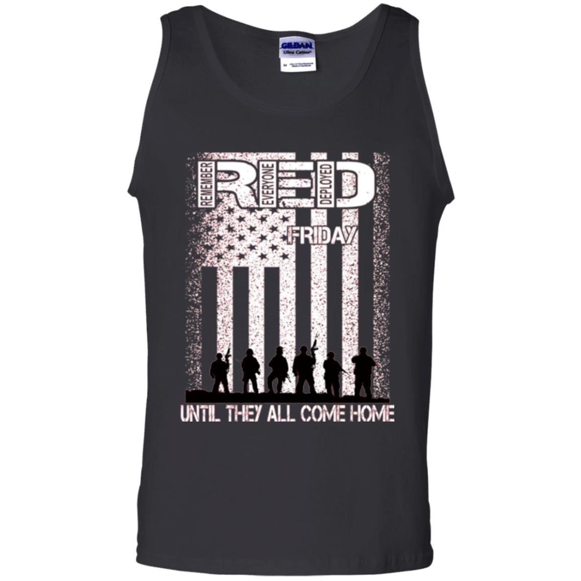 Red Friday Military T-shirt Untill They All Come Home Black