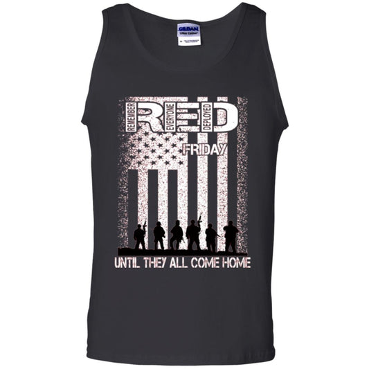 Red Friday Military T-shirt Untill They All Come Home Black