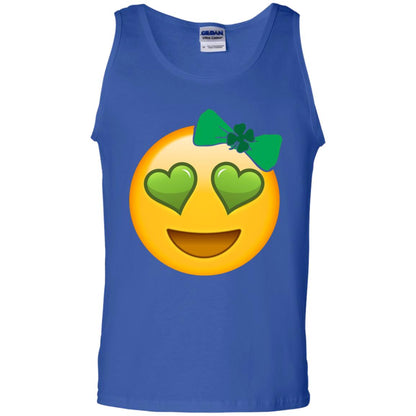 Emoji Green Heart Eyes Bow Saint Patricks Day Shirt For Girls Royal