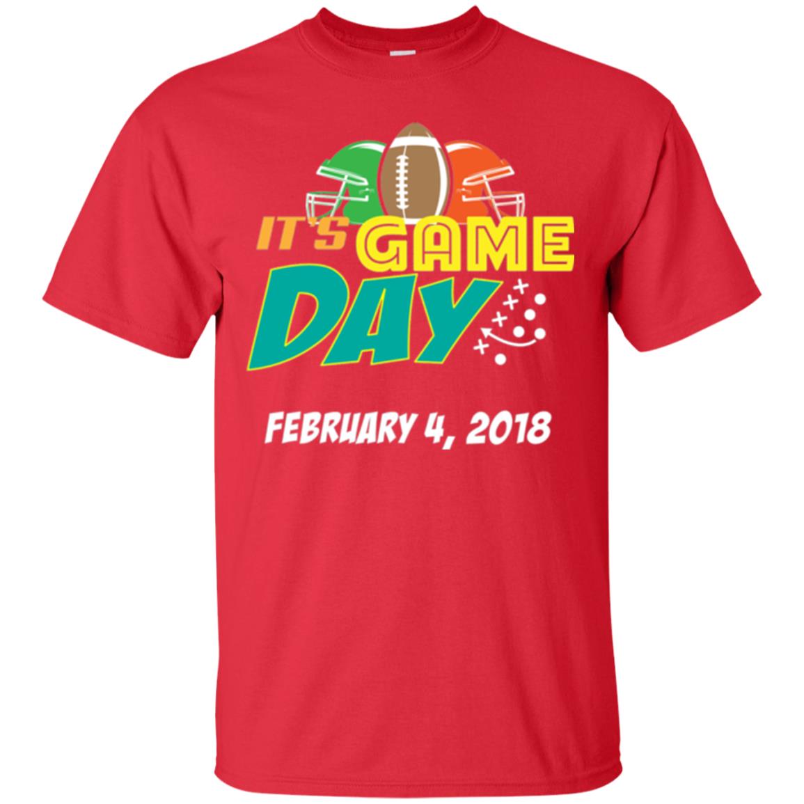 Football Lover T-shirt It_s Game Day February 4 2018 T-shirt Red
