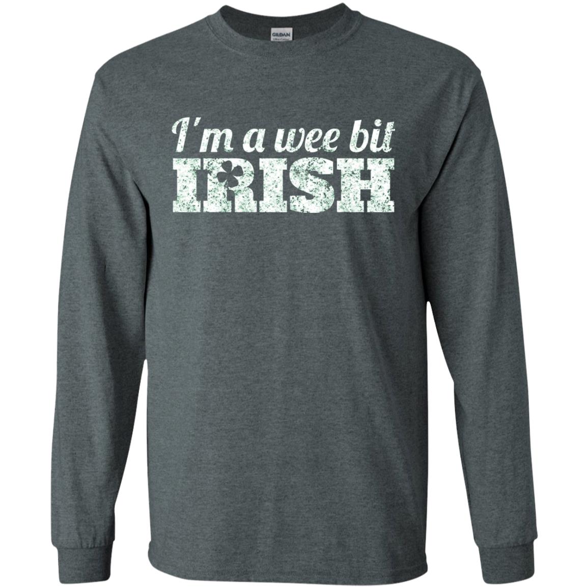 I_m Wee Bit Irish Funny Irish Heritage St Paddy_s Day T-shirt Dark Heather