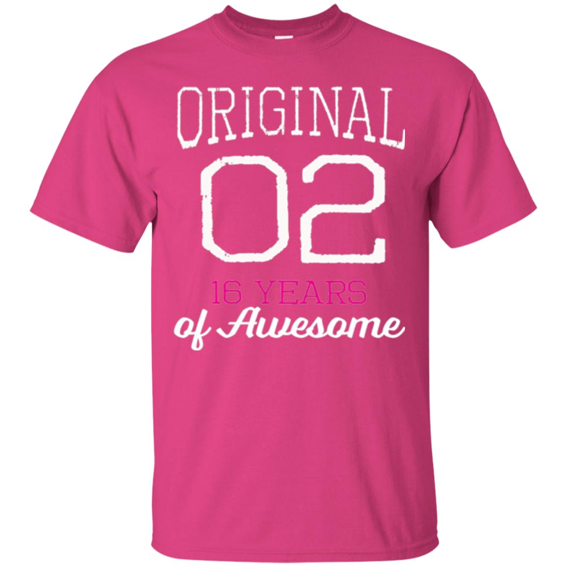 16th Birthday T-shirt Cute Original 2002  16 Years Of Awesome