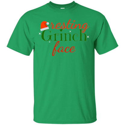 Funny Christmas T-shirt Resting Grinch Face Irish Green