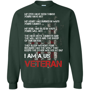I Am A Us Veteran My Eyes My Heart My SoulG180 Gildan Crewneck Pullover Sweatshirt 8 oz.