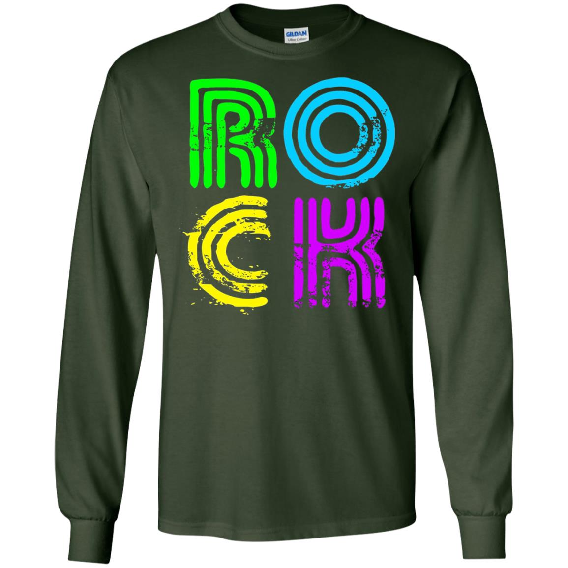 Bright Neon Colours Rock 80_s Retro Theme T-shirt Forest Green