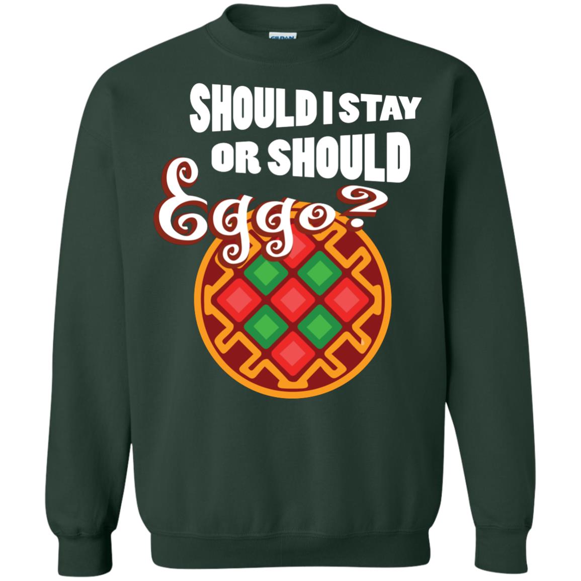 Waffle Lover T-shirt Should I Stay Or Should Eggo Forest Green