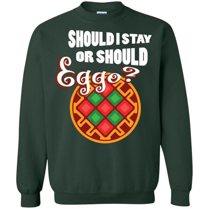 Waffle Lover T-shirt Should I Stay Or Should Eggo Forest Green