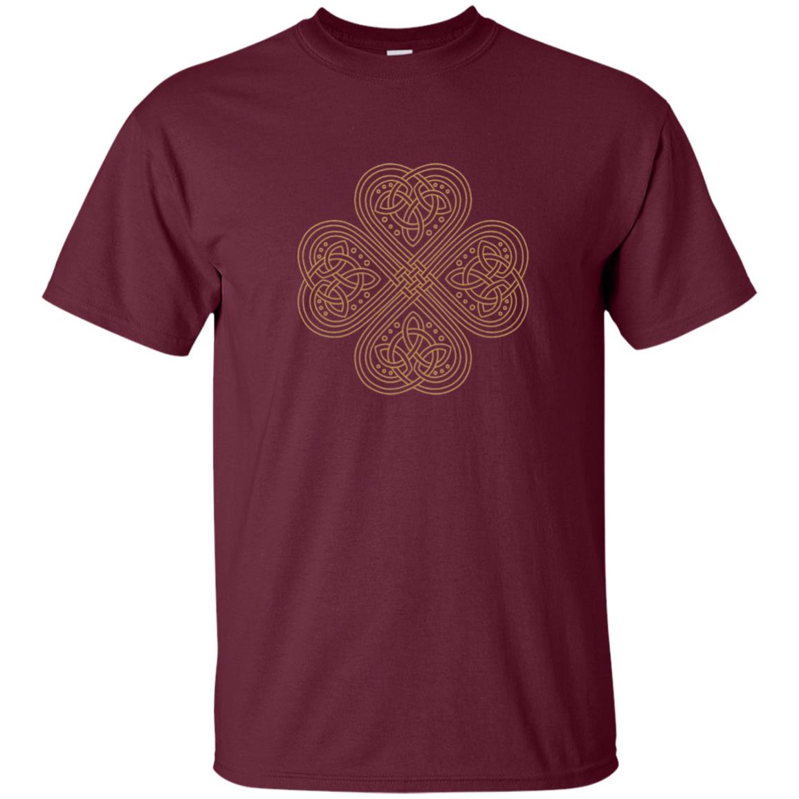Irish Celtic Gold Knot Patricks Day Shirt Maroon