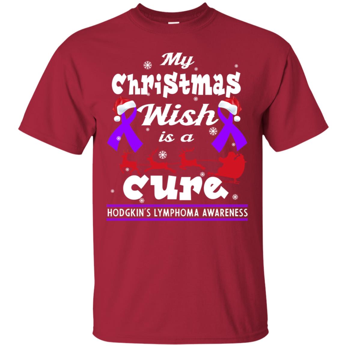 My Christmas Wish Is A Cure Hodgkin's Lymphoma Awareness Shirt Cardinal