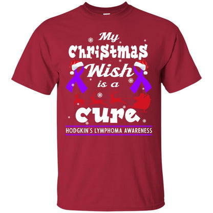 My Christmas Wish Is A Cure Hodgkin's Lymphoma Awareness Shirt Cardinal