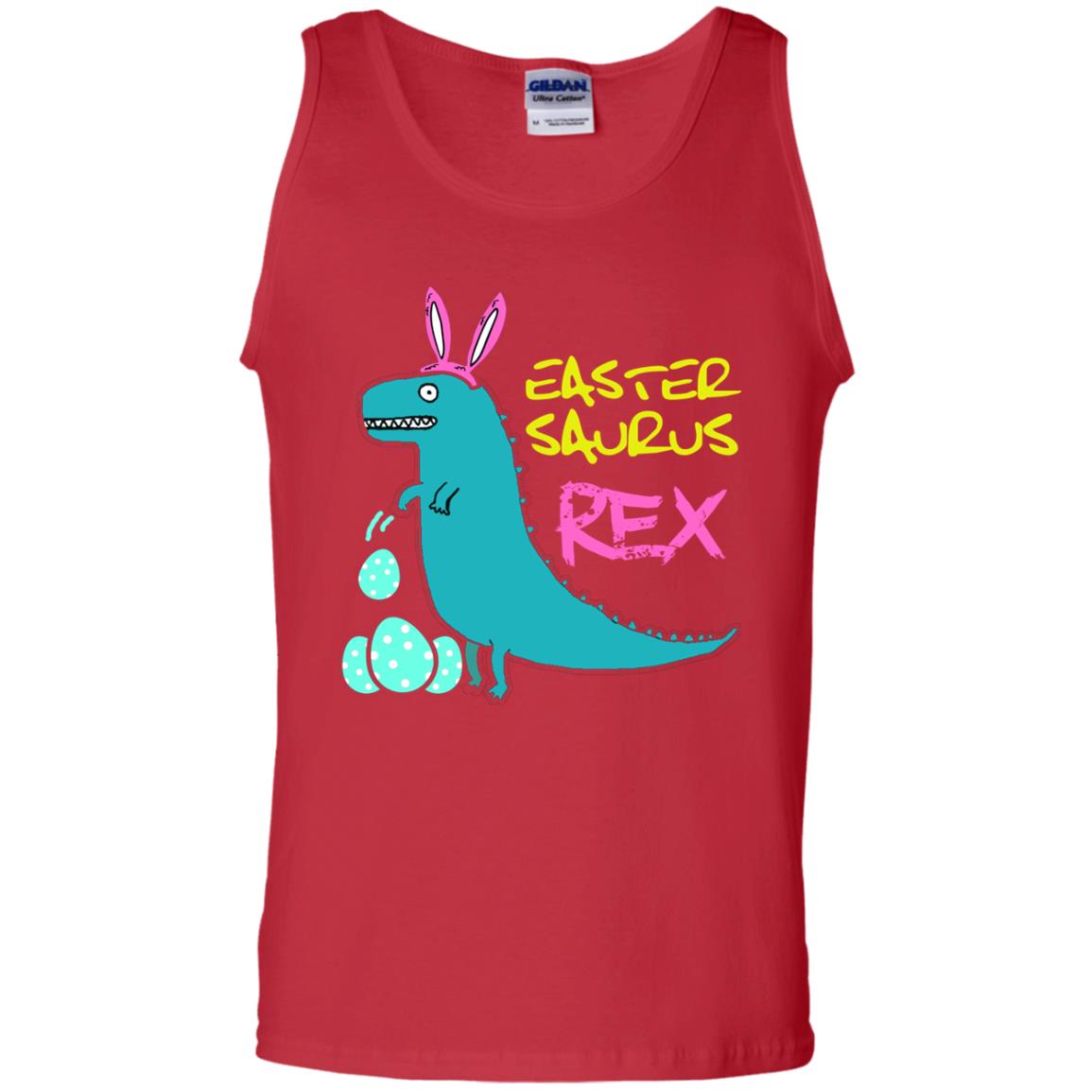 Easter Saurus Trex Bunny Dinosaur T-shirt Red