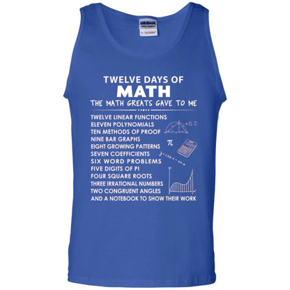 Math T-shirt Twelve Days Of Math Royal