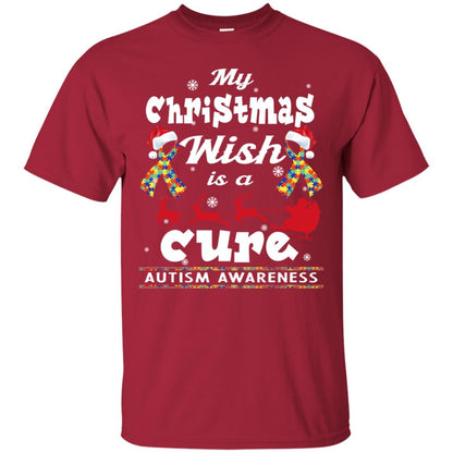 My Christmas Wish Is A Cure Autism Awareness X-mas Gift Shirt Cardinal