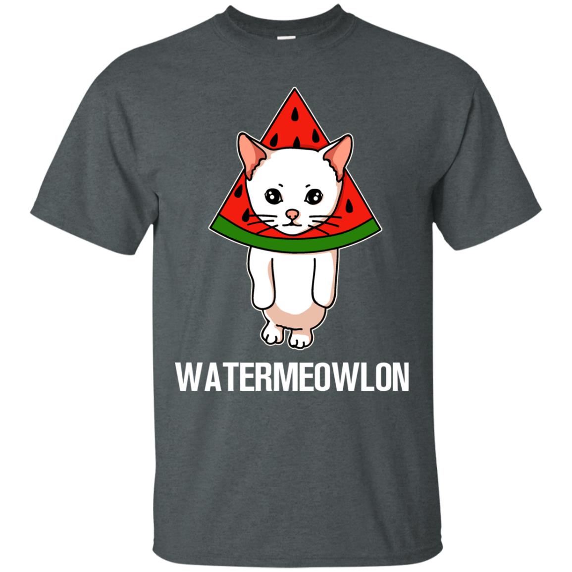 Watermeowlon Funny Summer Melon Fruit Shirt Dark Heather
