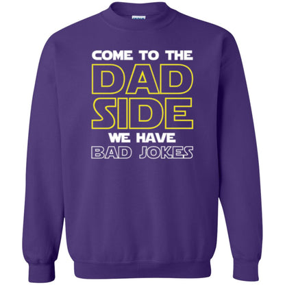 Daddy T-shirt Come To The Dad Side We Have Bad Jokes Purple