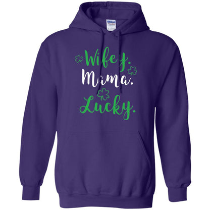 Wifey Mama Lucky Mom St Patricks Day T-shirt Purple