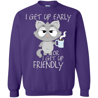 I Get Up Early Or I Get Up Friendly Cat Quote Shirt Purple