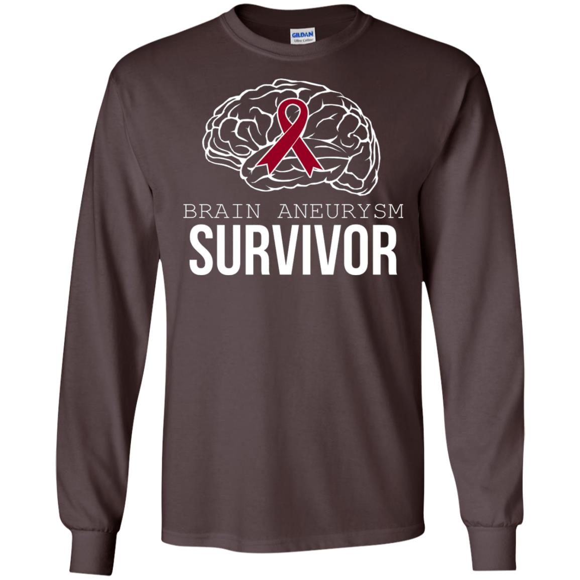 Brain Aneurysm Survivor T-shirt Dark Chocolate
