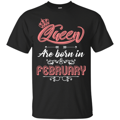 Brithday T-Shirt Queen Are Born In February Black