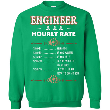 Engineer Hourly Rate Shirt For Mens Or Womens Irish Green