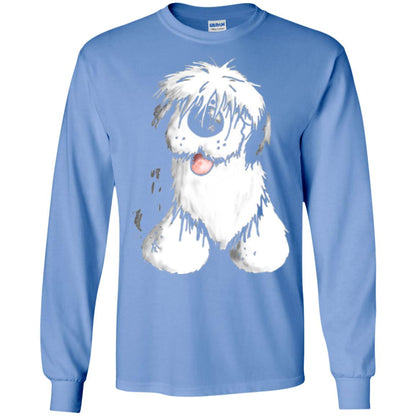 Dog Lover T-shirt Happy Old English Sheepdog Carolina Blue