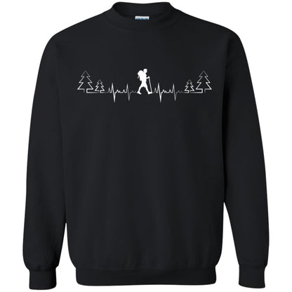Heart Beat Hiking Lovers Shirt Black