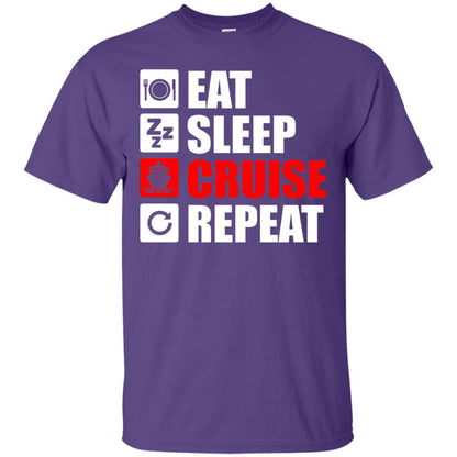 Eat Sleep Cruise Repeat Summer Vacation T-shirt Purple