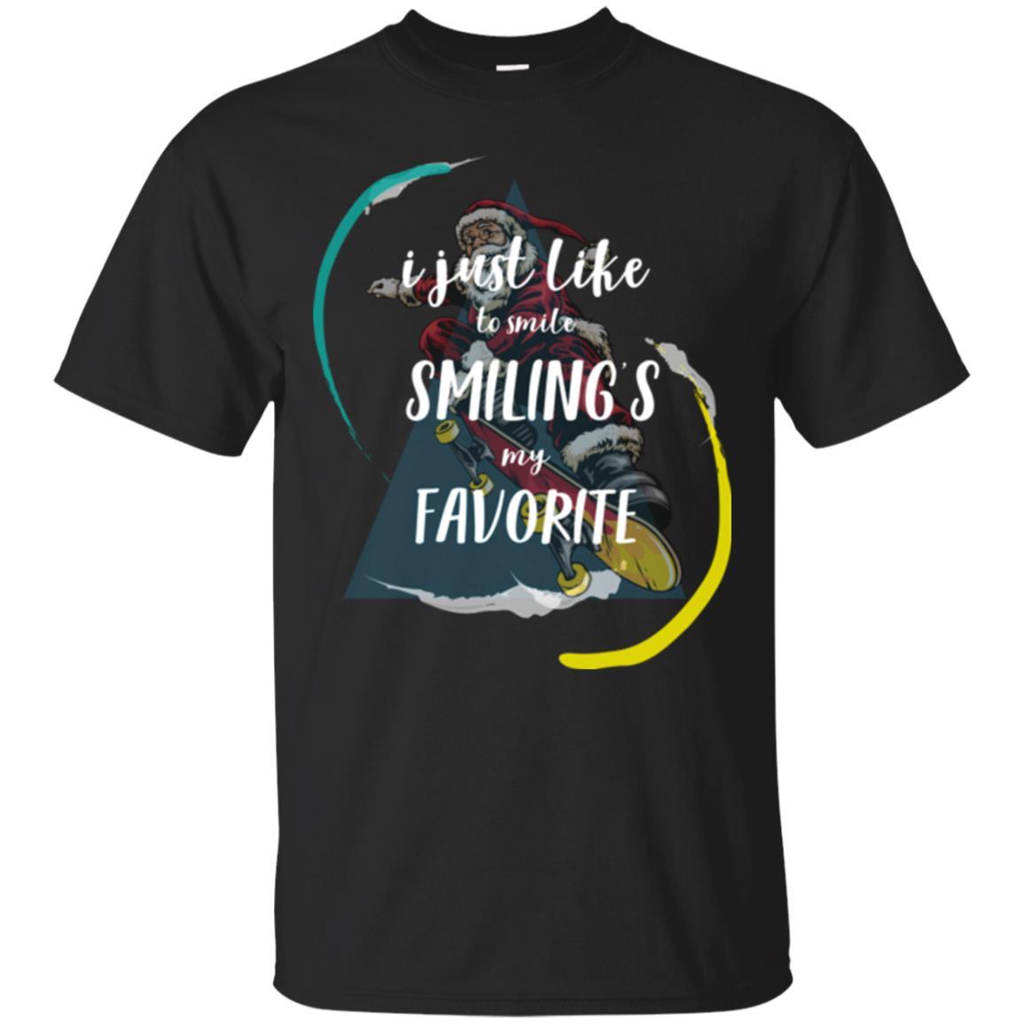 Christmas T-shirt I Just Like To Smile Smiling My Favorite Black