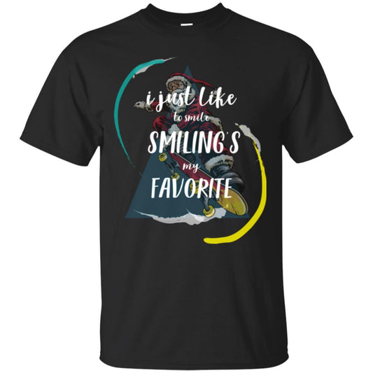 Christmas T-shirt I Just Like To Smile Smiling My Favorite Black