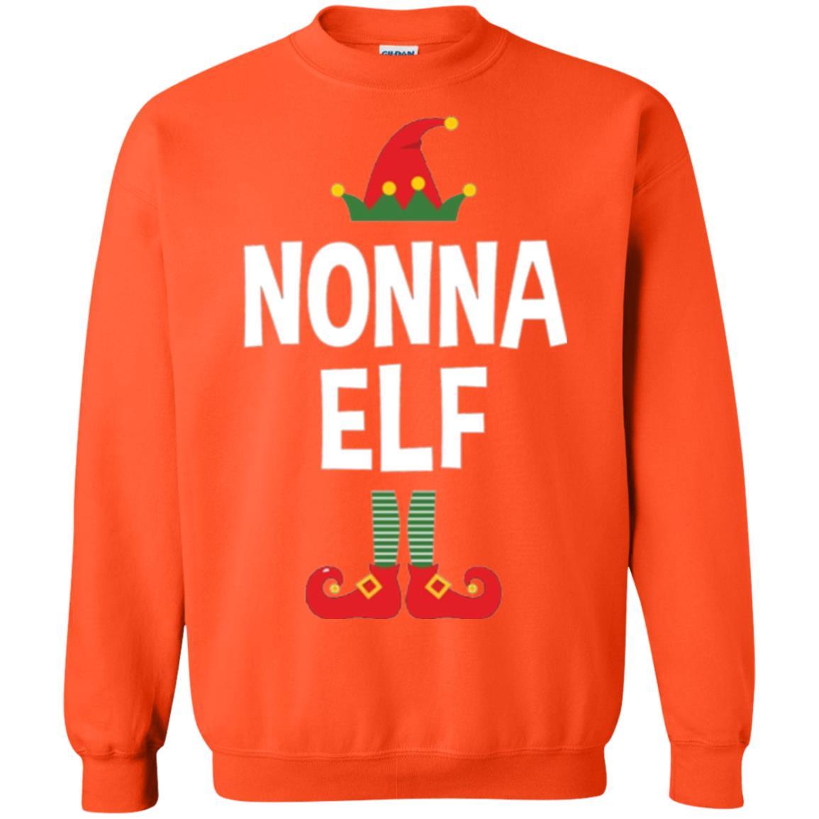 Christmas T-shirt Nonna Elf Christmas Pajamas Orange
